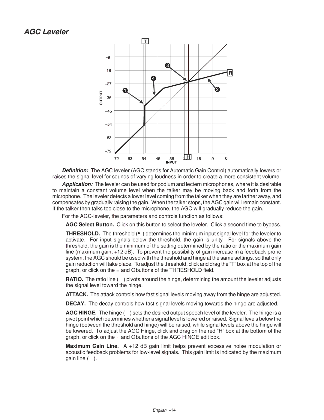 Shure DP11EQ manual AGC Leveler 