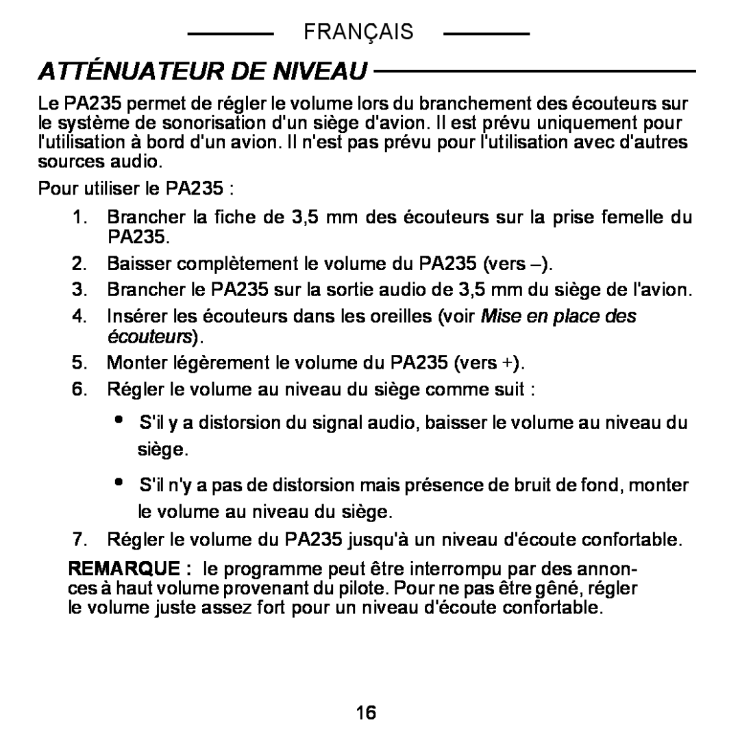 Shure E5C manual Atténuateur De Niveau, Français 