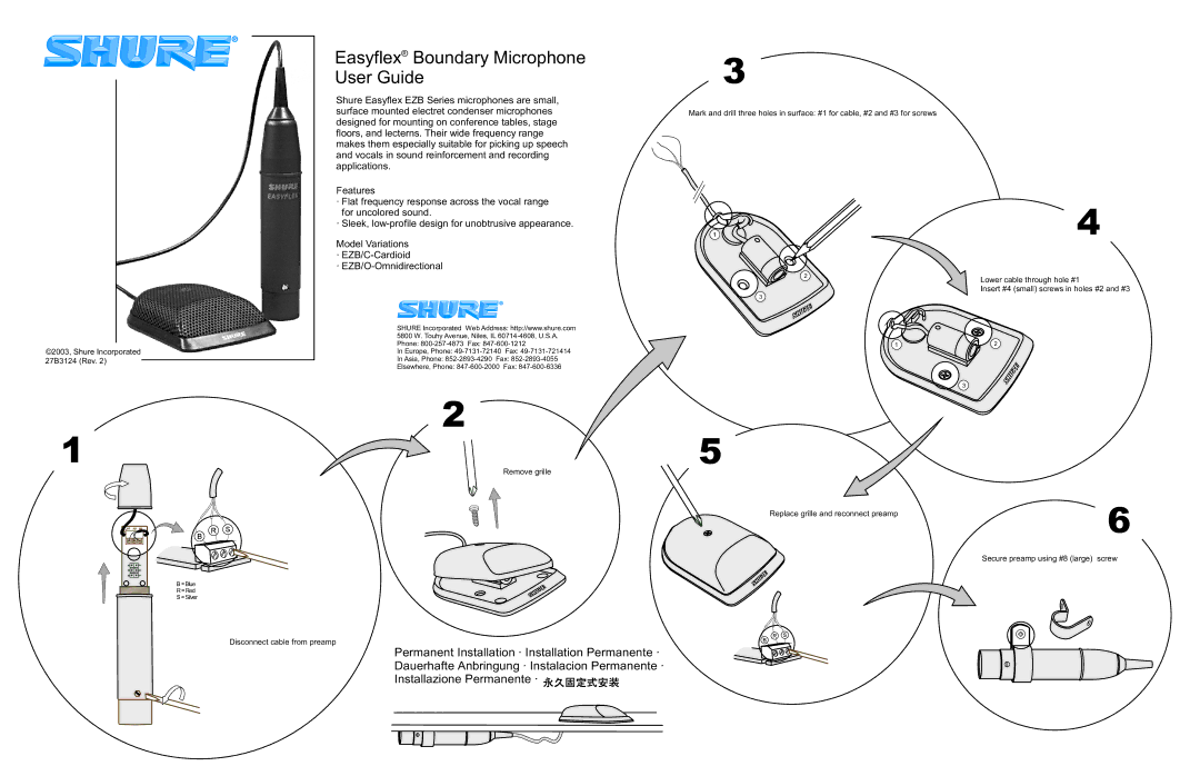 Shure EZB/C, EZB/O manual $4$34 54$34 $634 