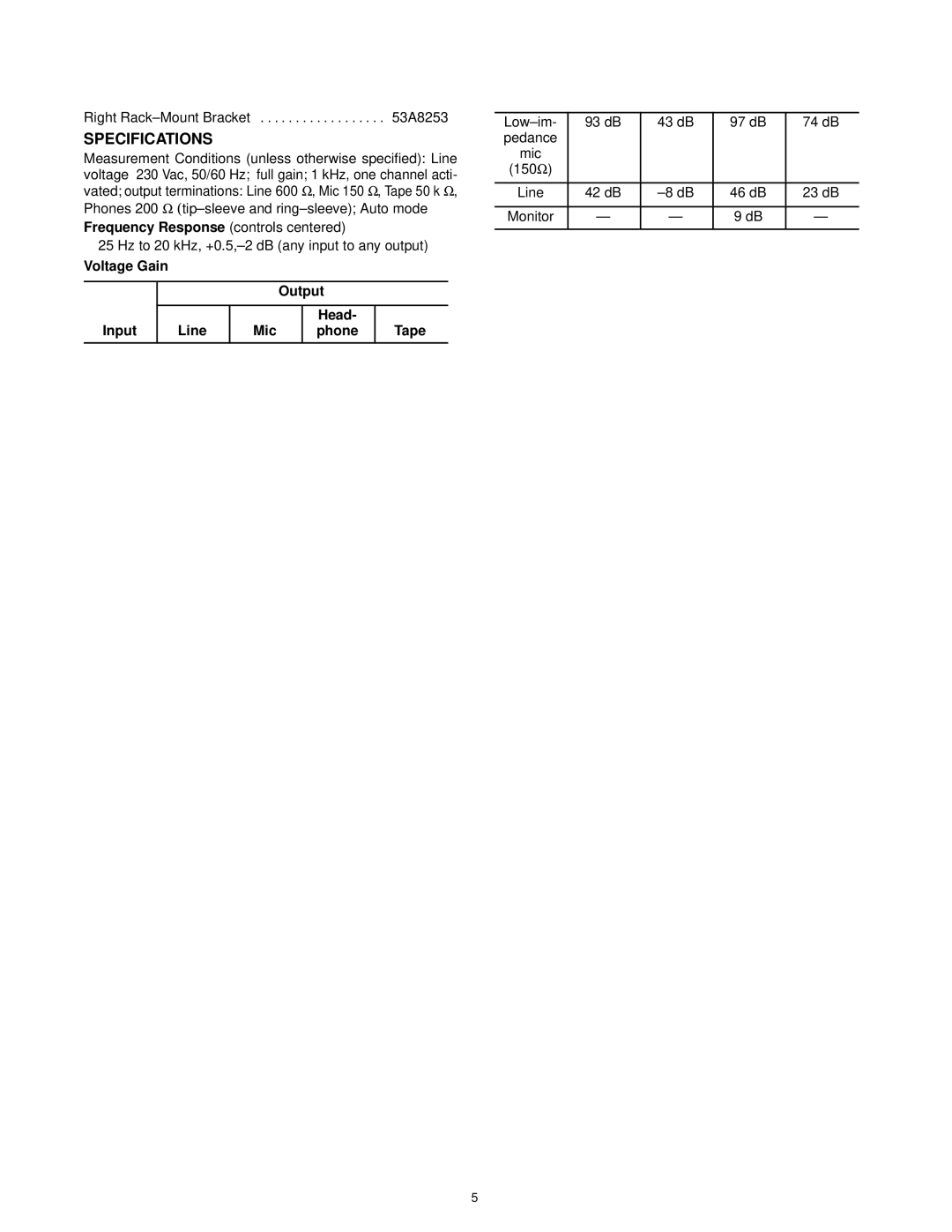 Shure FP410 manual Specifications 