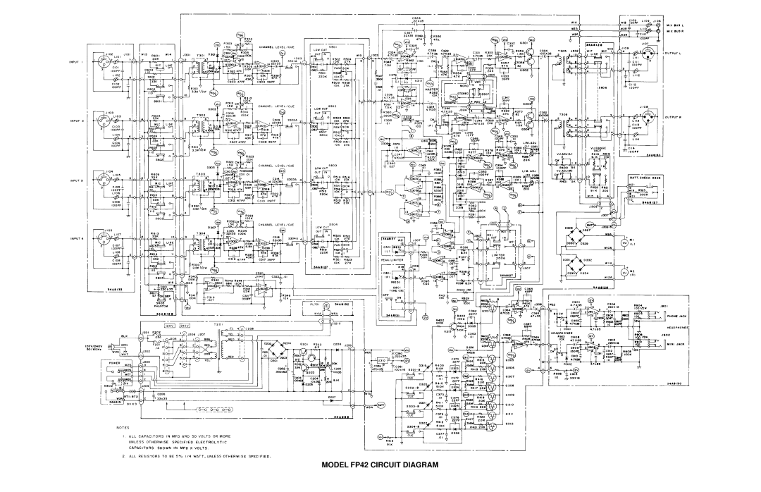 Shure manual Model FP42 Circuit Diagram 