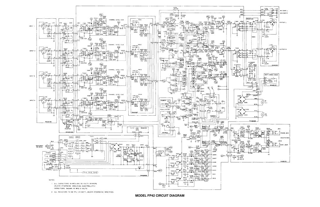 Shure manual Model FP42 Circuit Diagram 