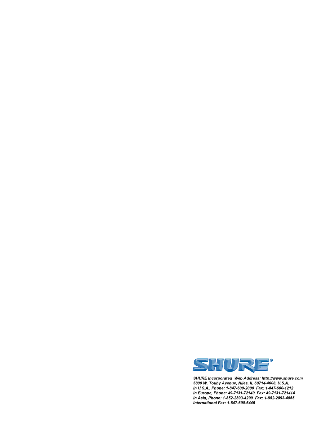 Shure FP42 manual 