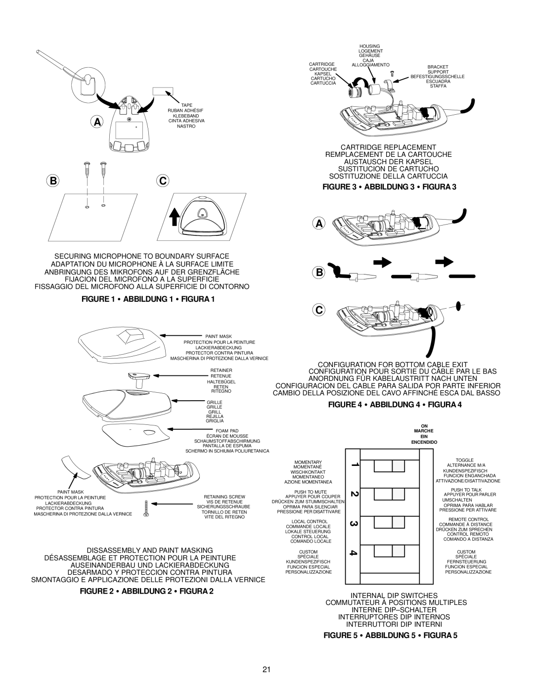 Shure MX300, MX392/S, MX392/C manual Abbildung 1 S Figura 