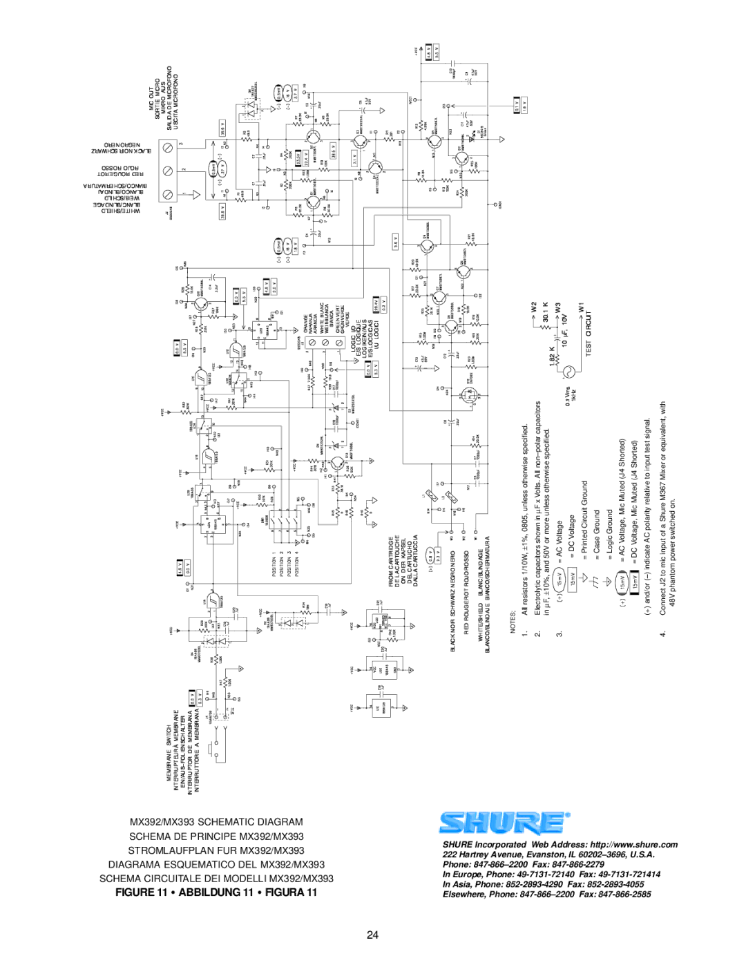 Shure MX300, MX392/S, MX392/C manual Abbildung 11 S Figura 