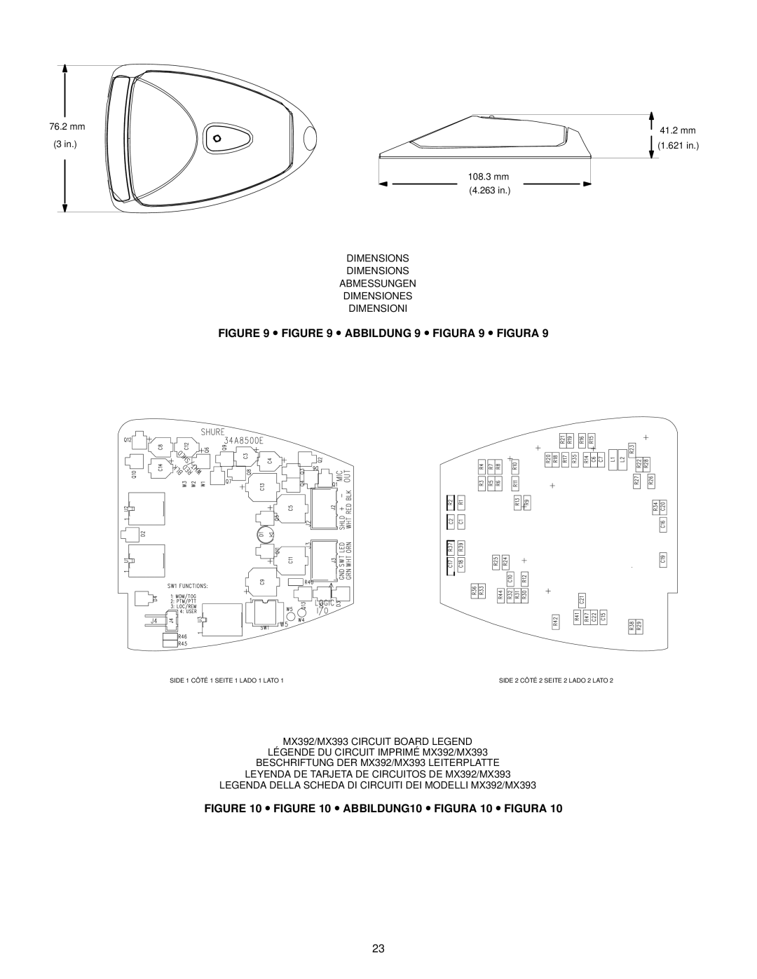 Shure MX300 manual Abbildung 9 Figura 9 Figura 