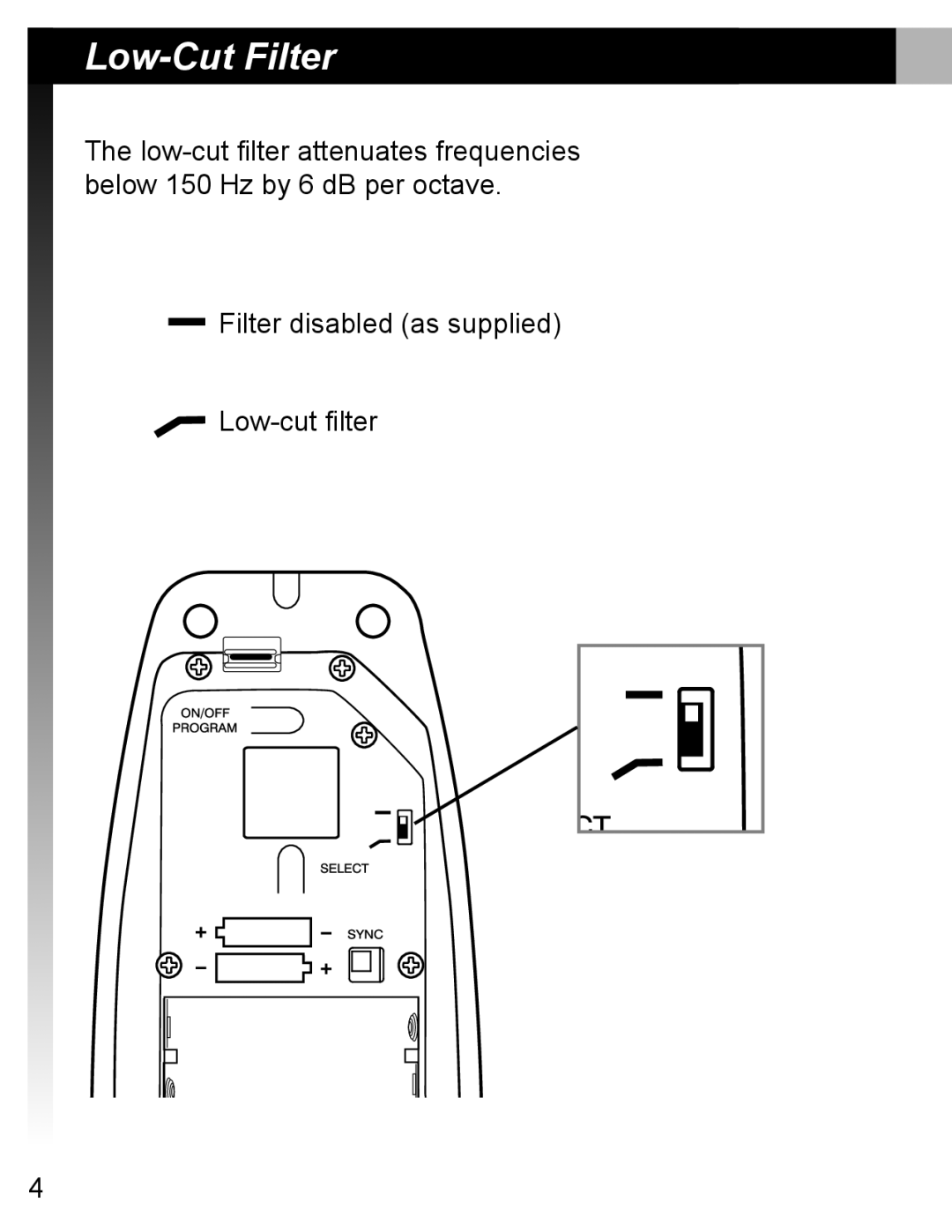 Shure MX690 manual Low-Cut Filter 