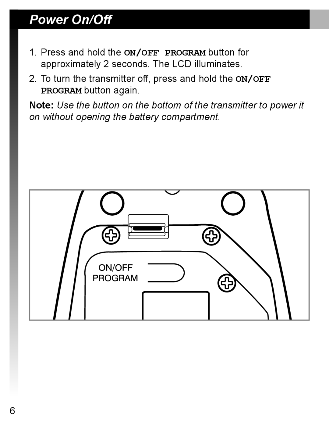 Shure MX690 manual Power On/Off 