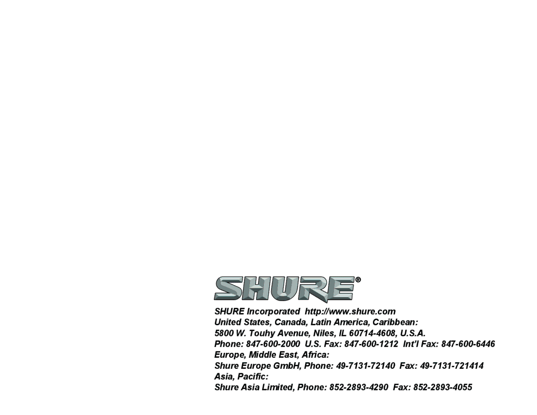 Shure MX692 manual 