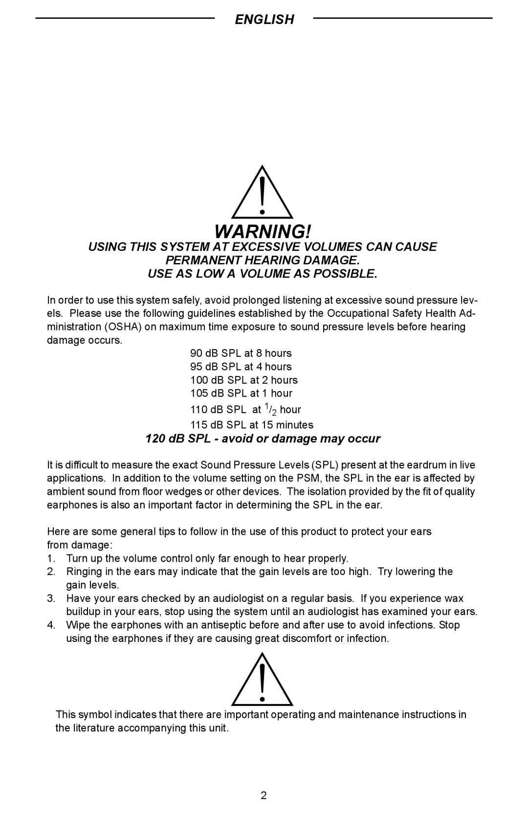 Shure P4R manual English 