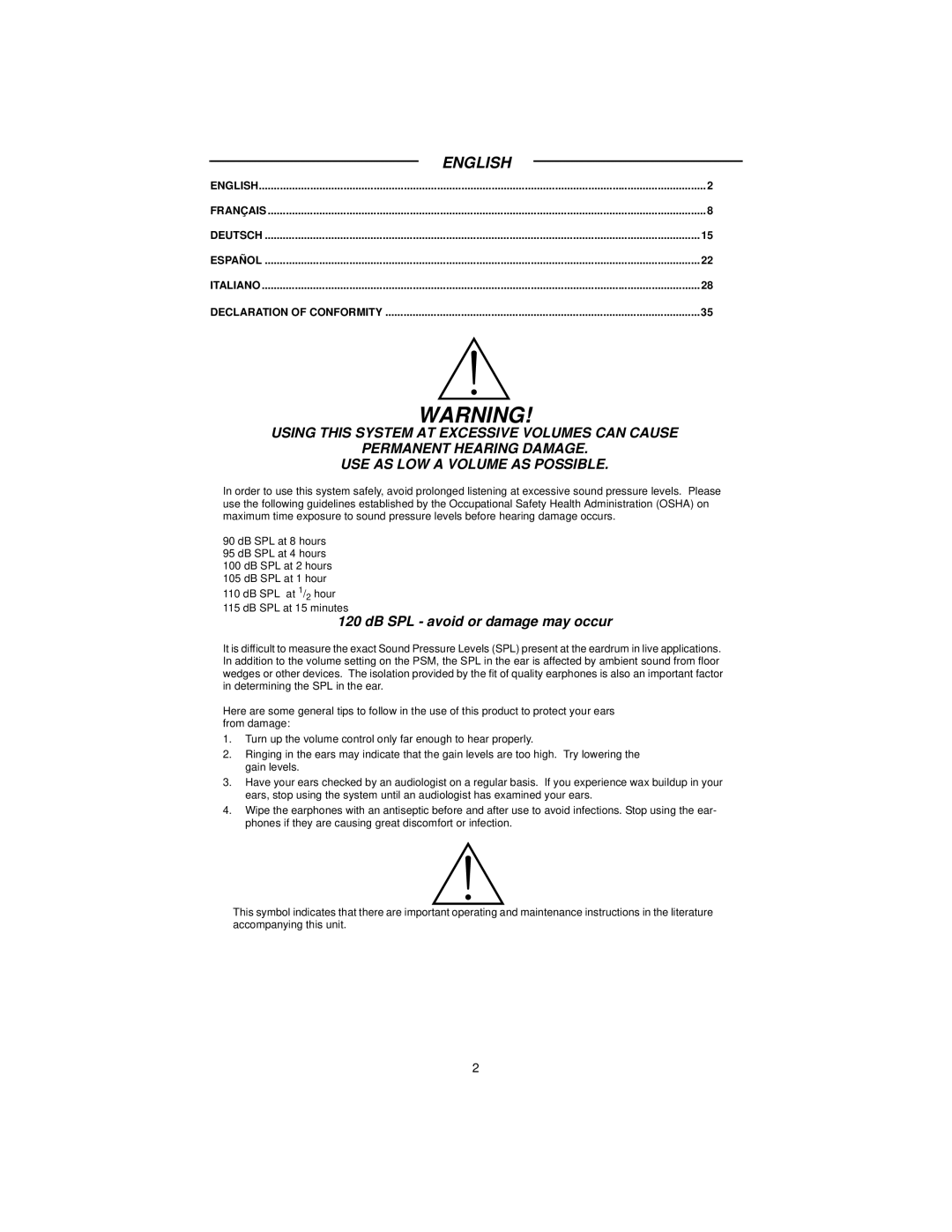 Shure P4R manual English 