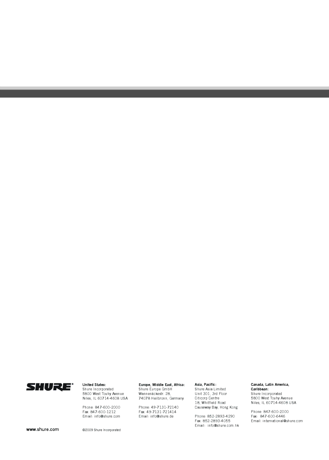 Shure PG27-USB manual Caribbean 