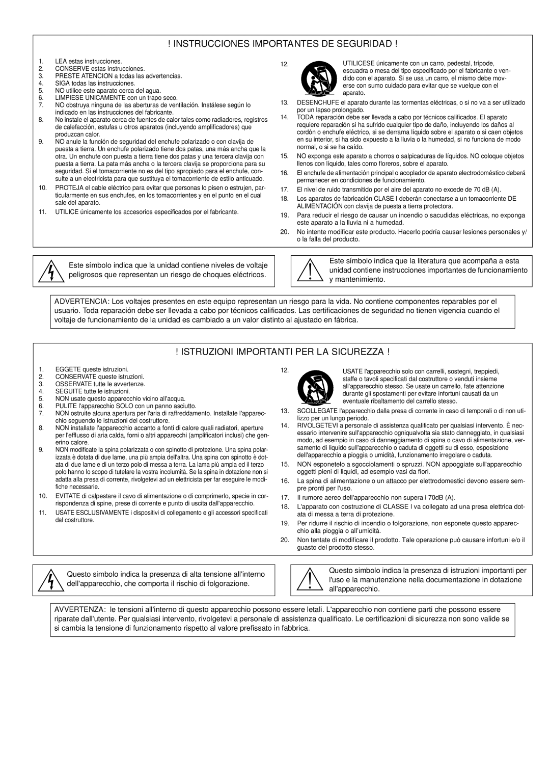 Shure PSM 600 manual Instrucciones Importantes DE Seguridad 