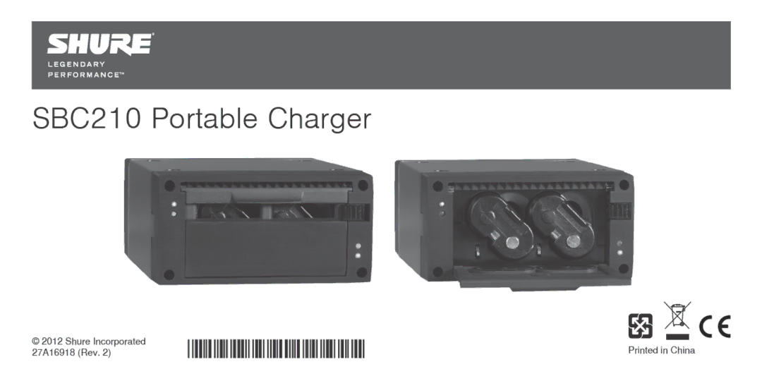 Shure SBC210 manual 