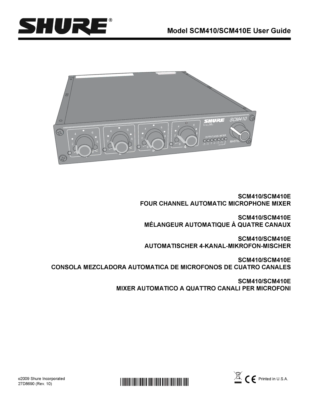 Shure manual Model SCM410/SCM410E User Guide 