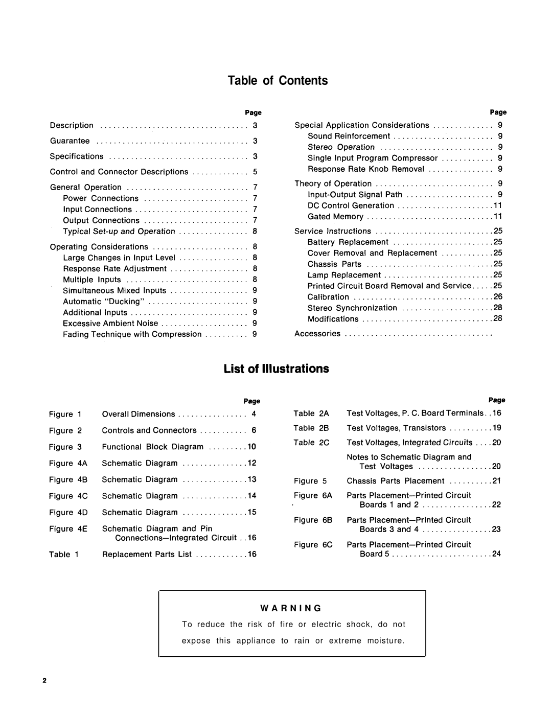 Shure SE30-2 service manual Table of Contents List of Illustrations 