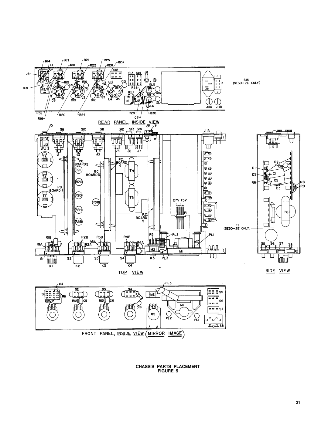 Shure SE30-2 service manual Chassis Parts Placement 