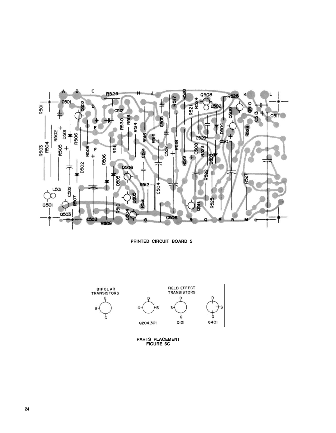 Shure SE30-2 service manual Printed Circuit Board Parts Placement 