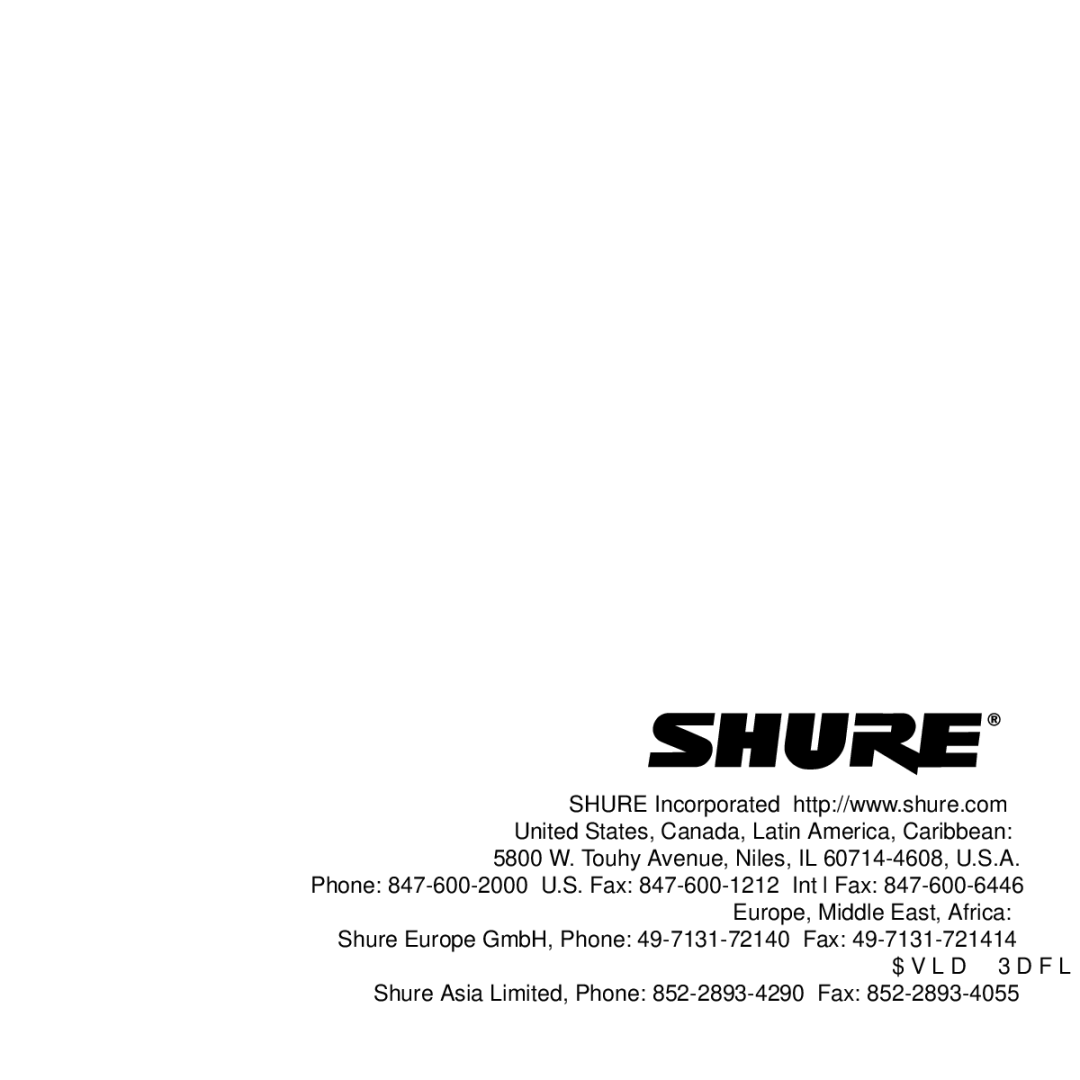 Shure SE420 manual 