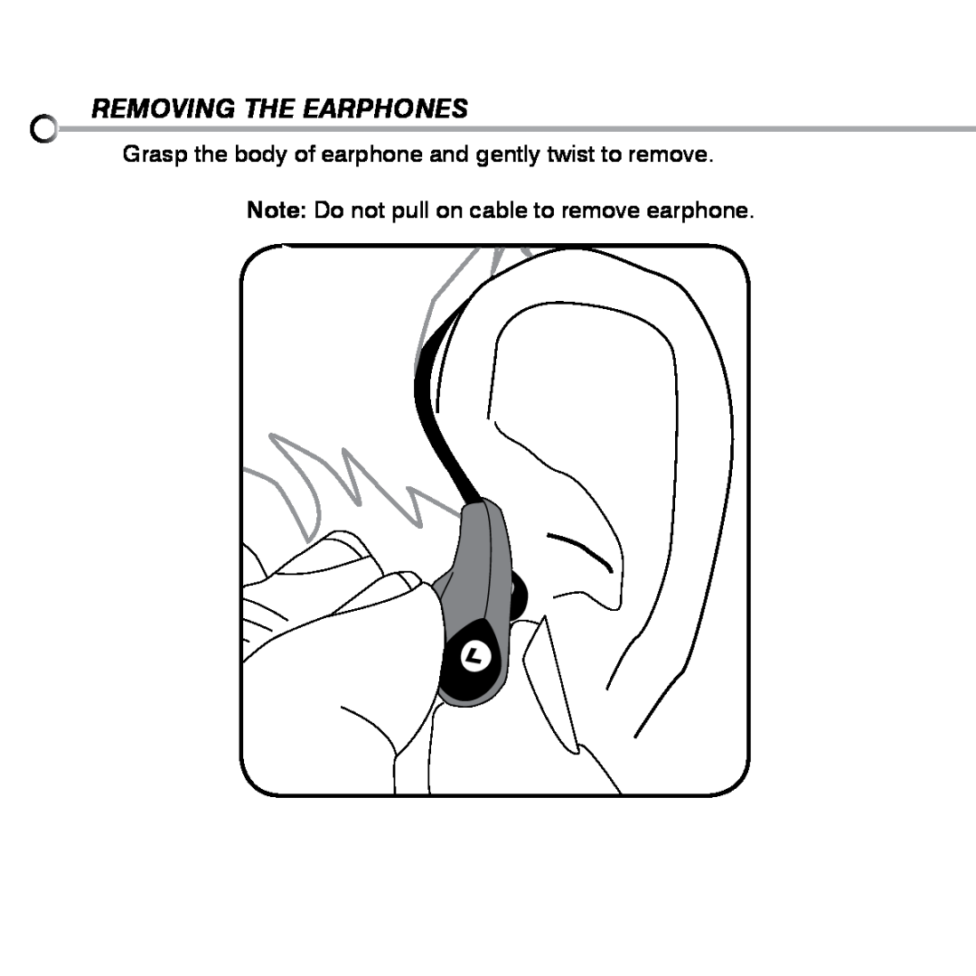 Shure SE420 manual Removing The Earphones, Note Do not pull on cable to remove earphone 