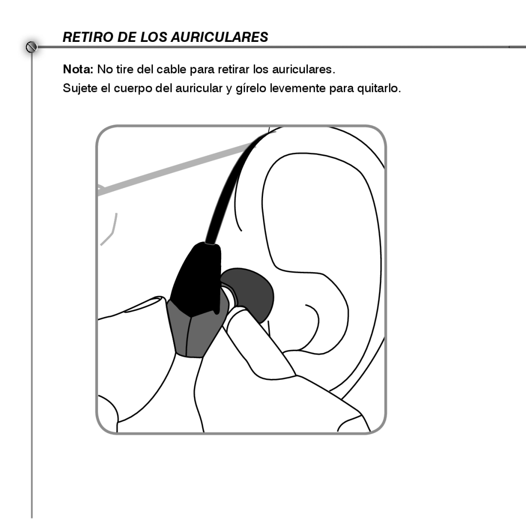 Shure SE530 manual Retiro De Los Auriculares 