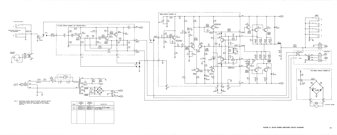 Shure service manual SR105 Power Amplifier Circuit Diagram 