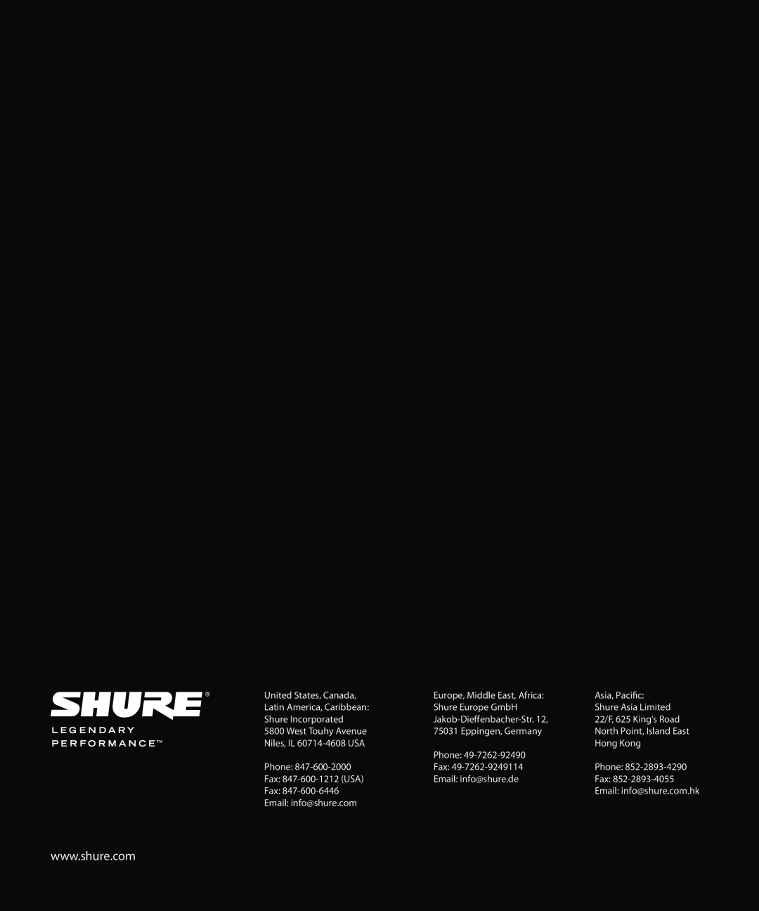 Shure SRH1840 instruction manual 