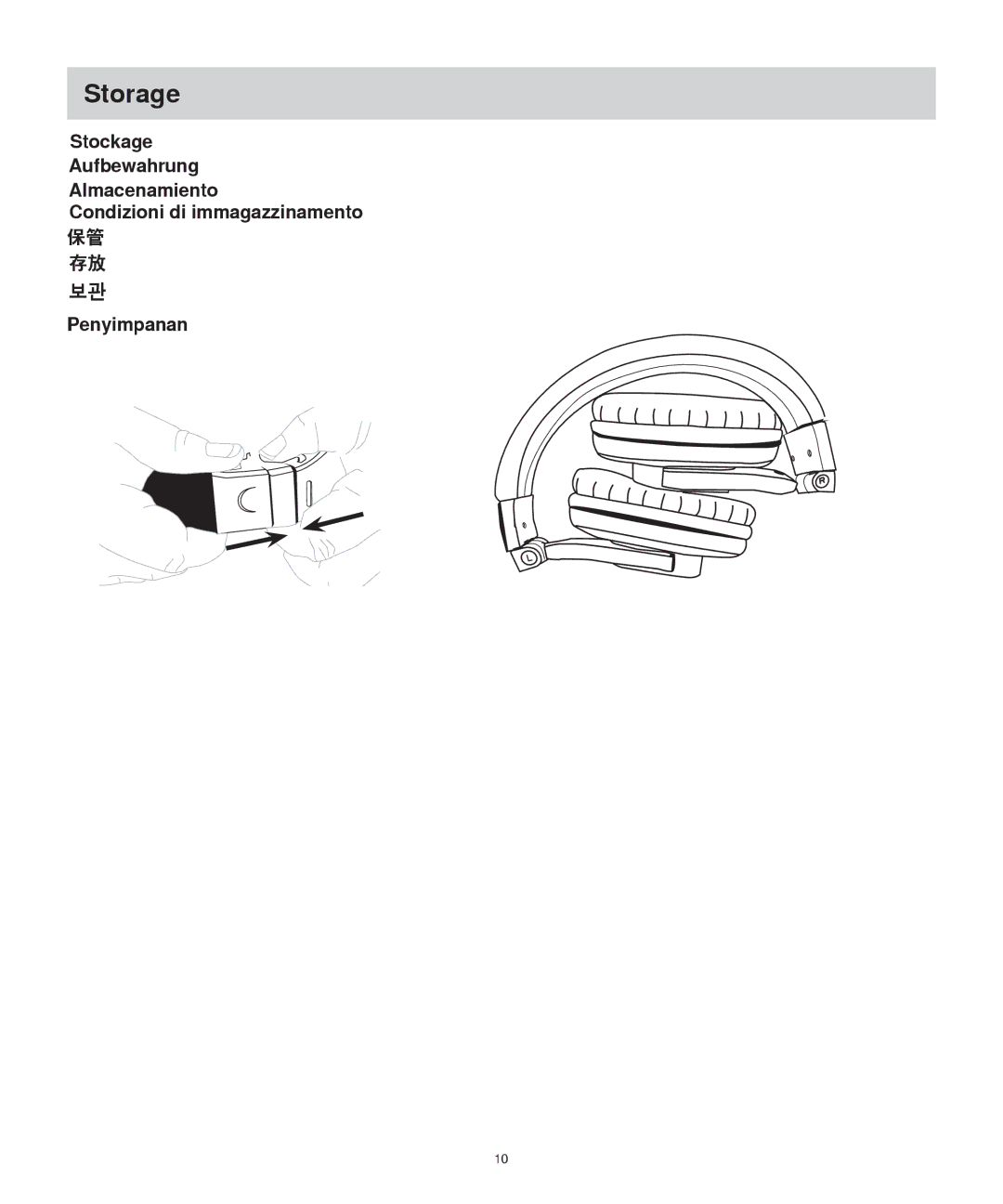 Shure SRH940 manual Storage 