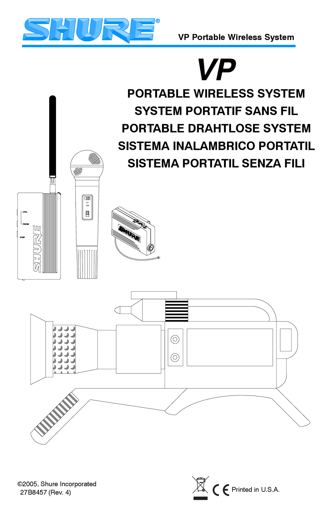 Shure manual VP Portable Wireless System 