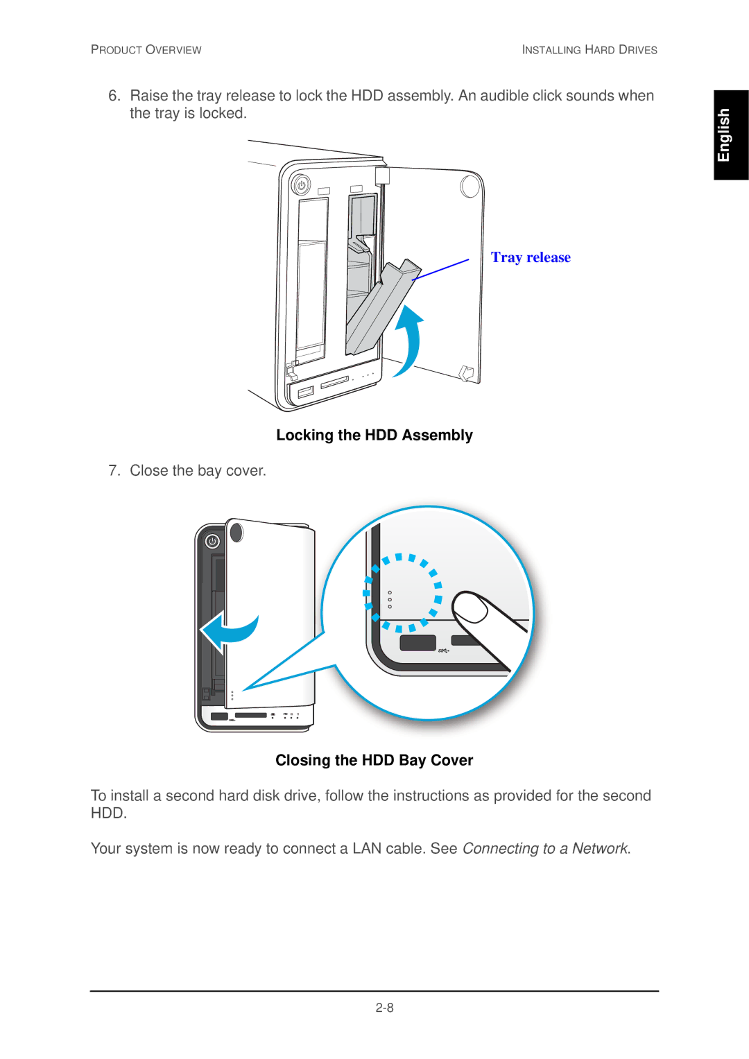 Shuttle Computer Group 74RKD20005SHU001 user manual Locking the HDD Assembly, Closing the HDD Bay Cover 