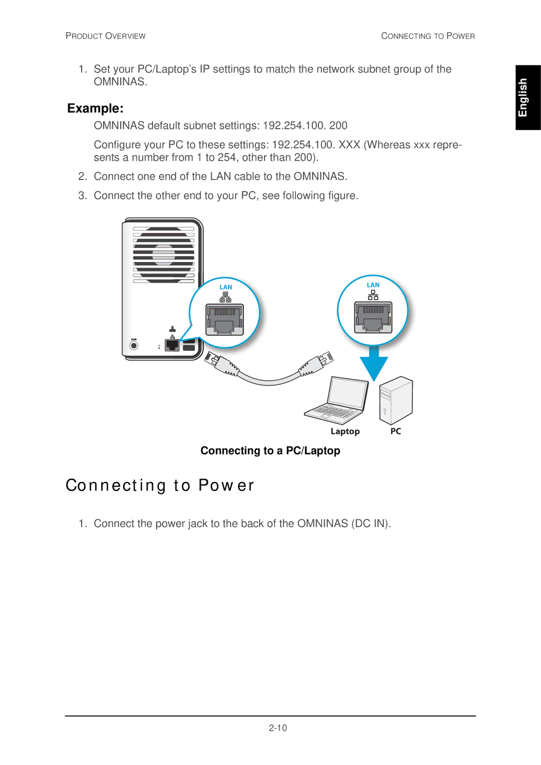 Shuttle Computer Group 74RKD20005SHU001 user manual Connecting to Power, Connecting to a PC/Laptop 