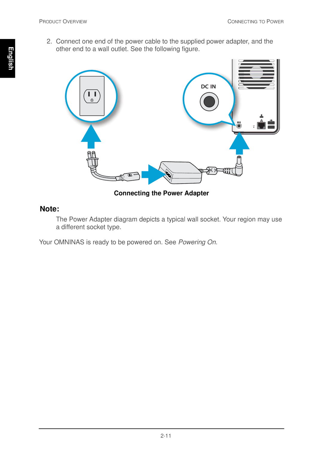 Shuttle Computer Group 74RKD20005SHU001 user manual Connecting the Power Adapter 