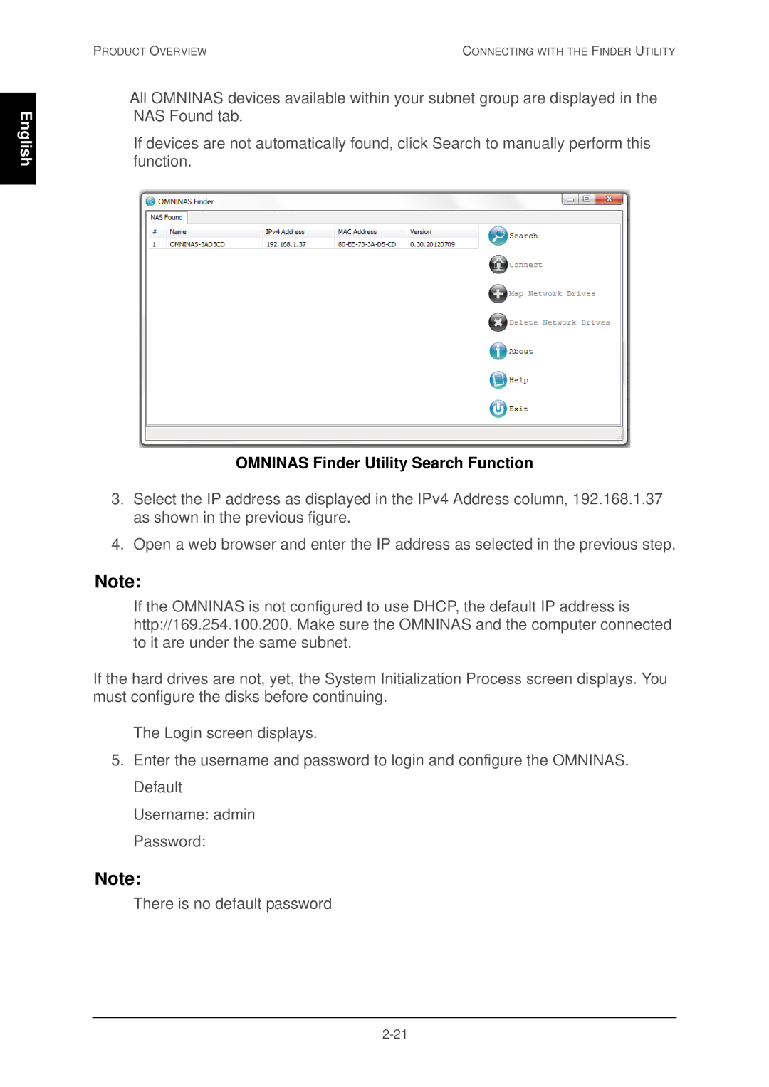 Shuttle Computer Group 74RKD20005SHU001 user manual Omninas Finder Utility Search Function 