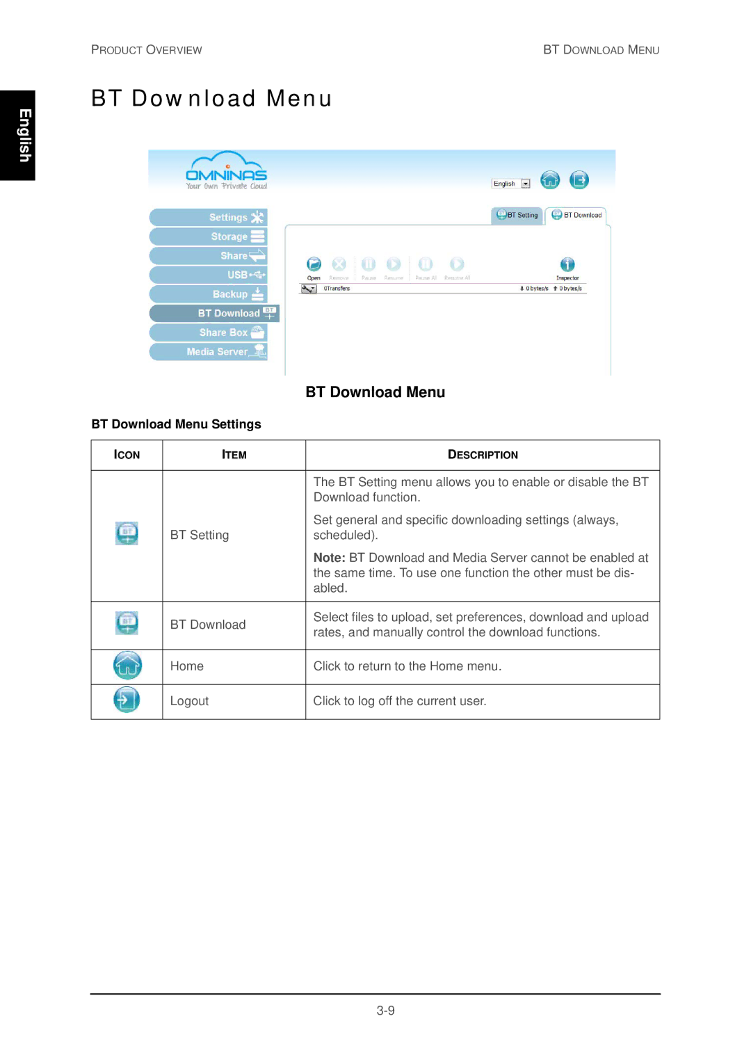 Shuttle Computer Group 74RKD20005SHU001 user manual BT Download Menu Settings 