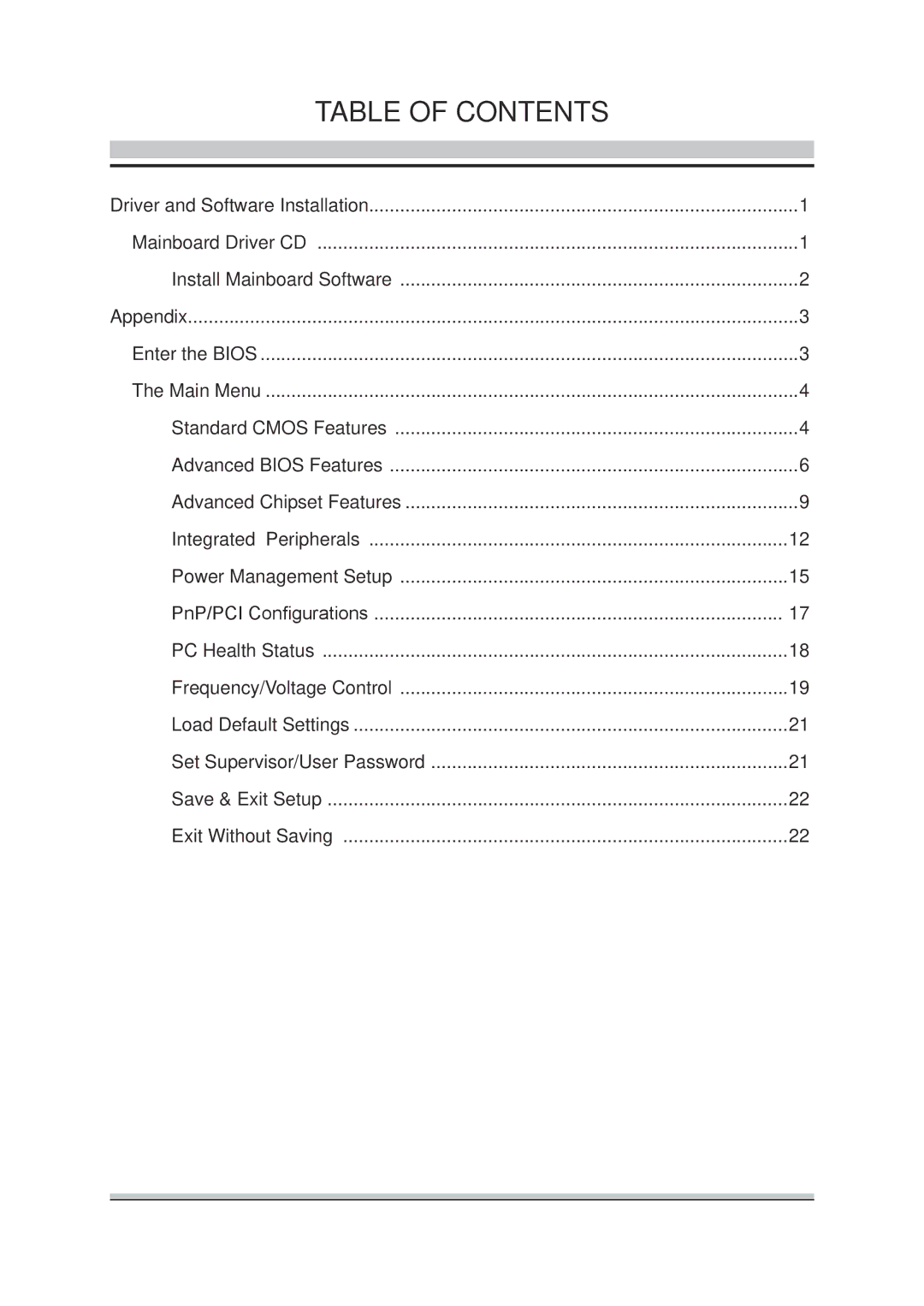 Shuttle Computer Group SA76 manual Table of Contents 