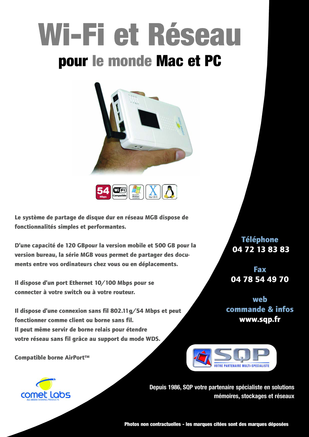 Shuttle Computer Group XPC M1000 manual Wi-Fi et Réseau 