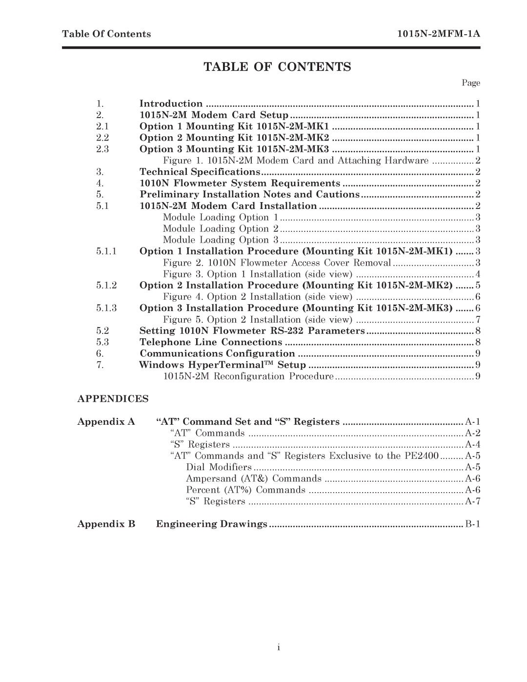 Siemens 1015N-2MFM-1A manual Table of Contents 