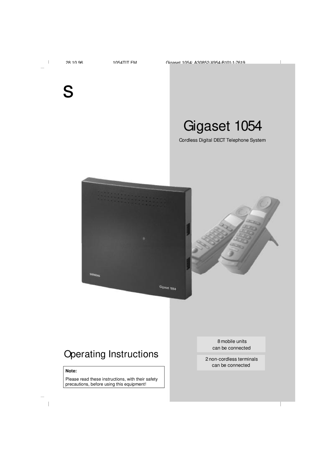 Siemens 1054 operating instructions Gigaset 