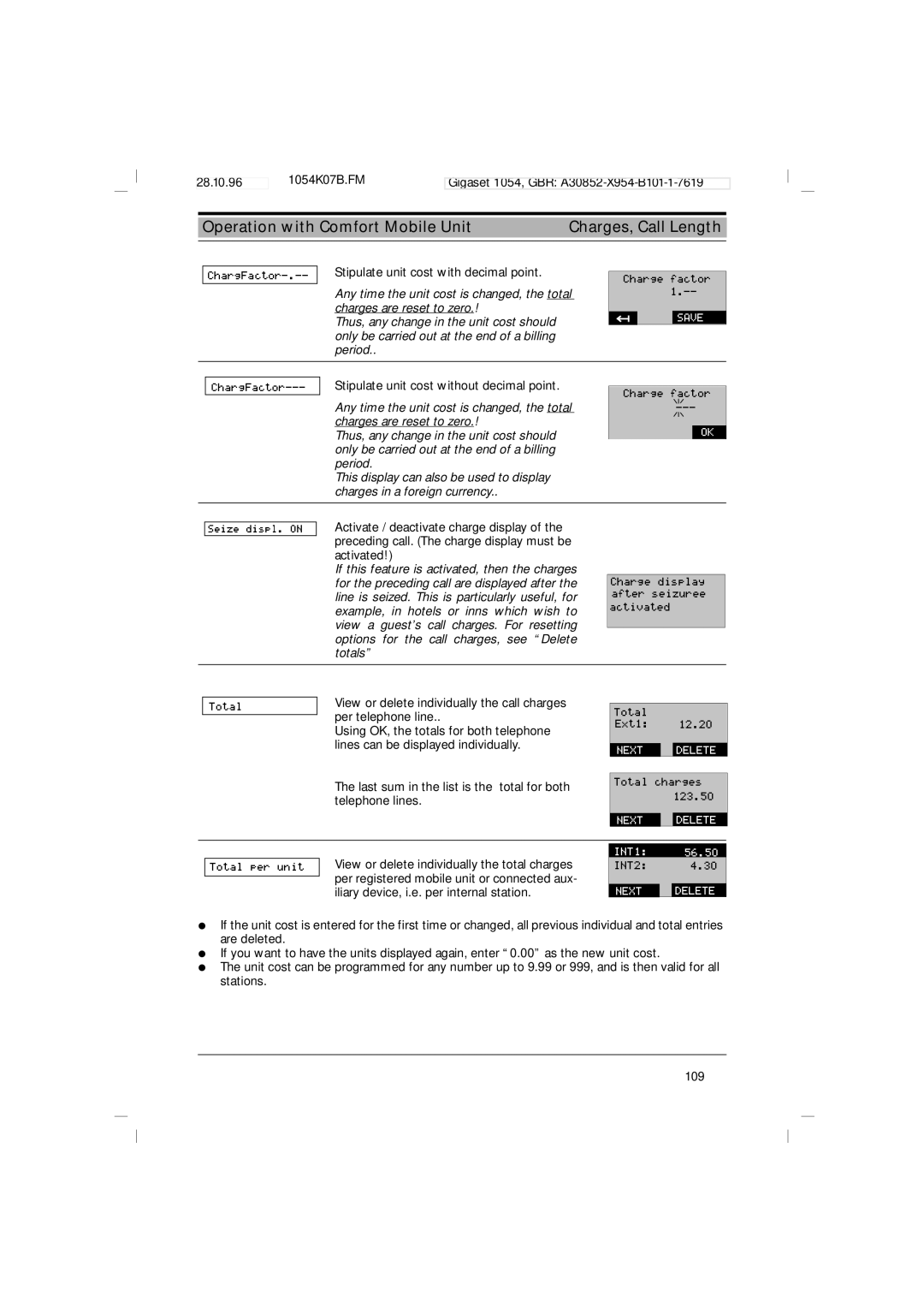 Siemens 1054 operating instructions INT1 