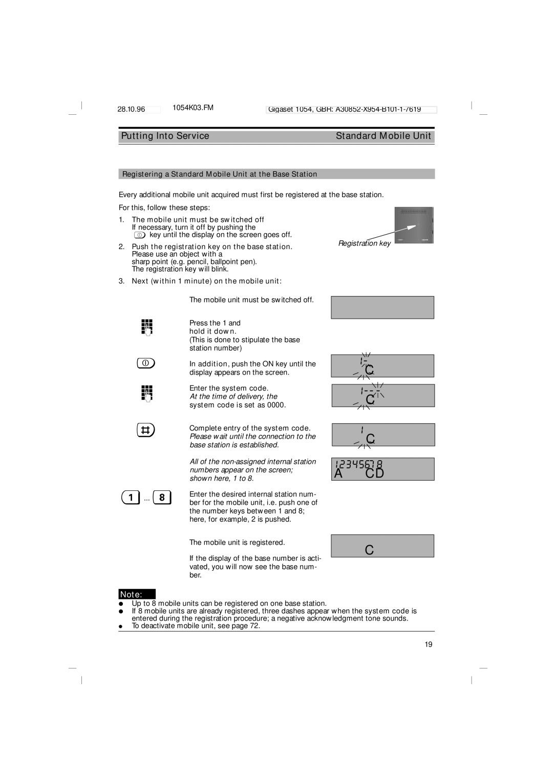 Siemens 1054 operating instructions 12345678 