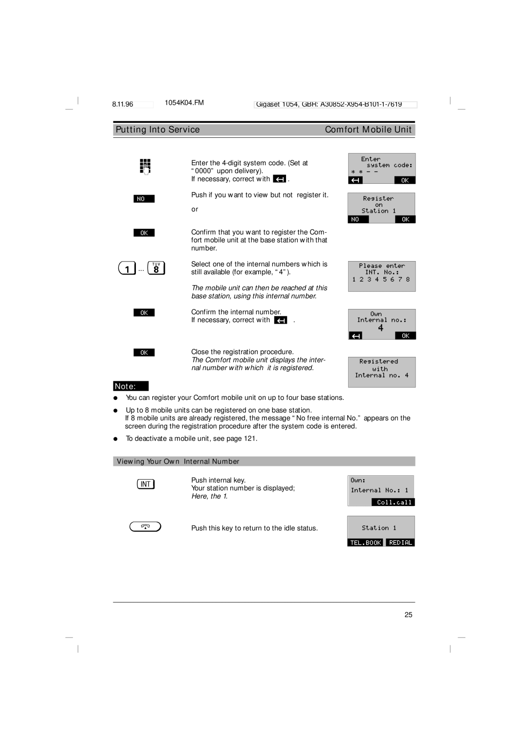 Siemens 1054 operating instructions Viewing Your Own Internal Number 