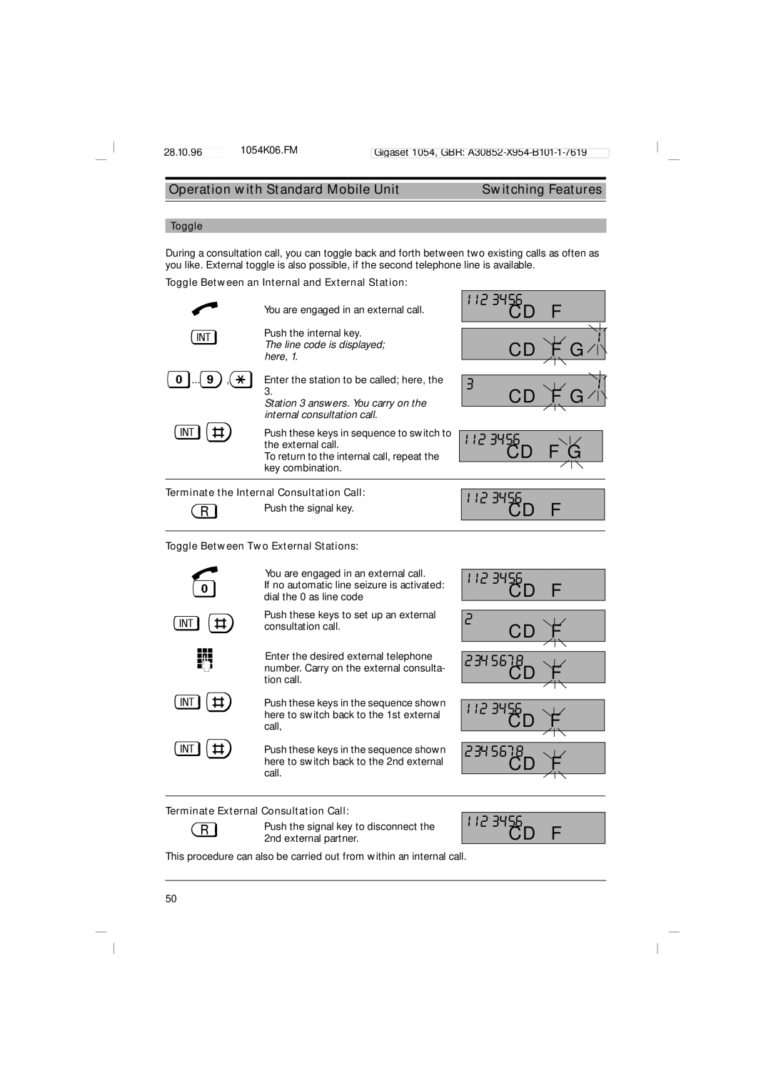 Siemens 1054 operating instructions 2345678 