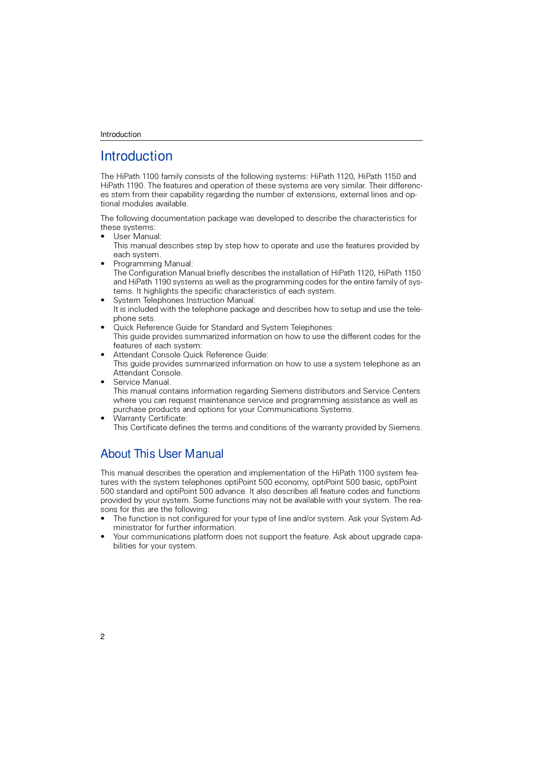 Siemens 1190 user manual Introduction 