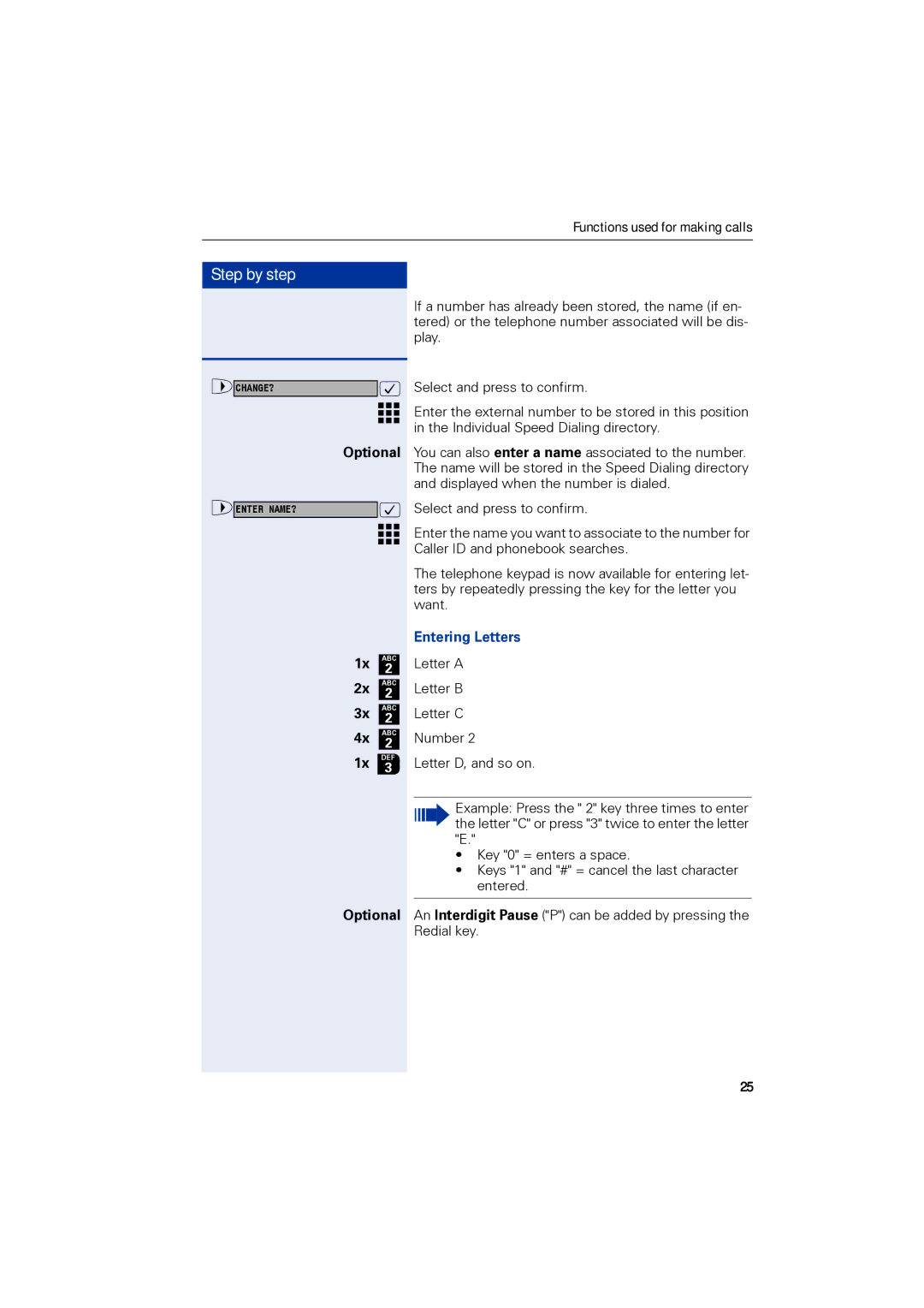 Siemens 1190 user manual 1x ABC2 2x ABC2 3x ABC2 4x ABC2 1x DEF3 Optional, Entering Letters 