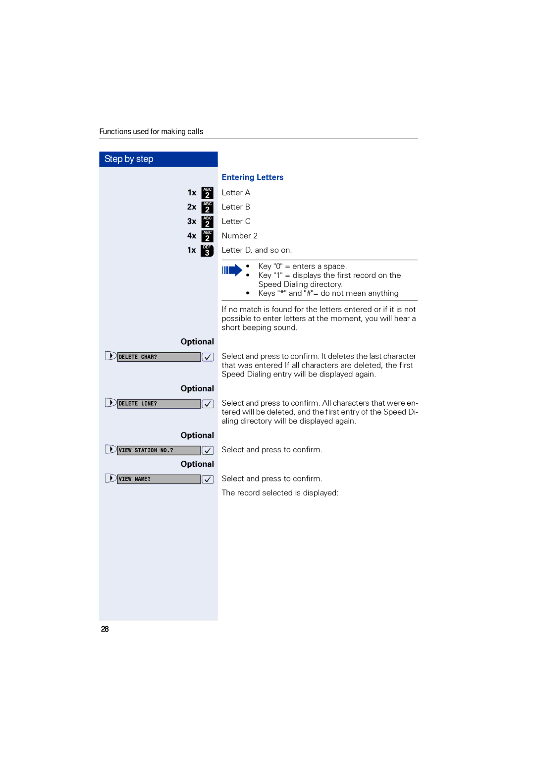 Siemens 1190 user manual Delete CHAR? 