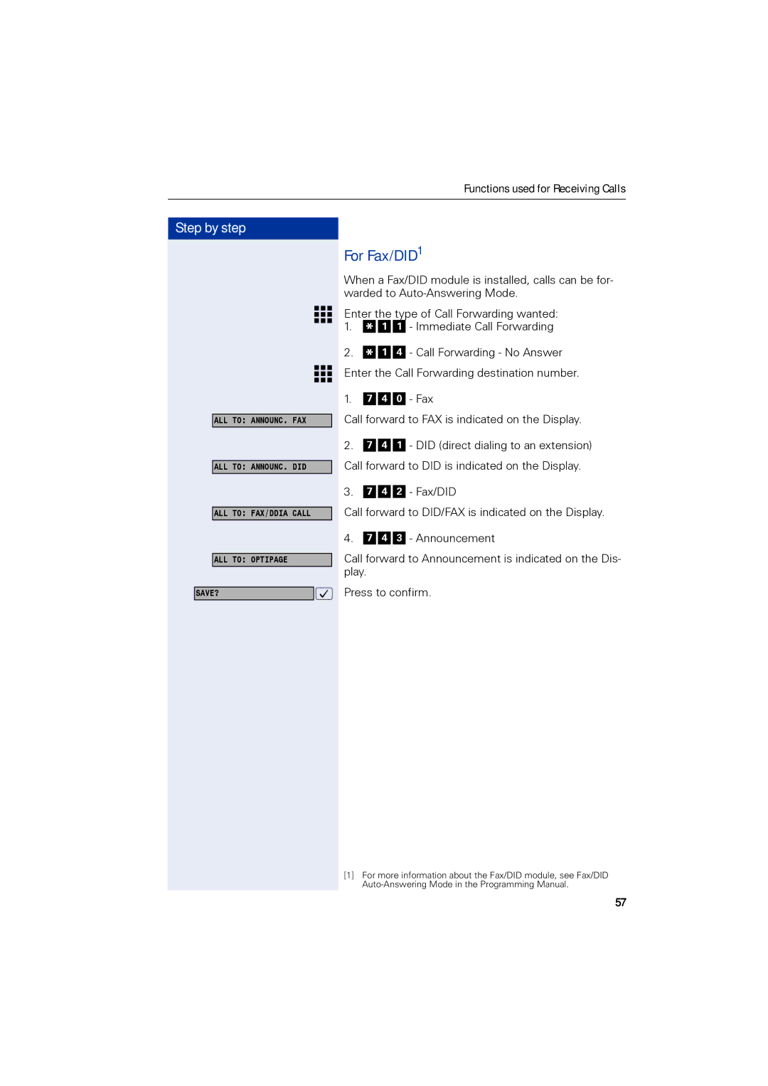 Siemens 1190 user manual For Fax/DID1 