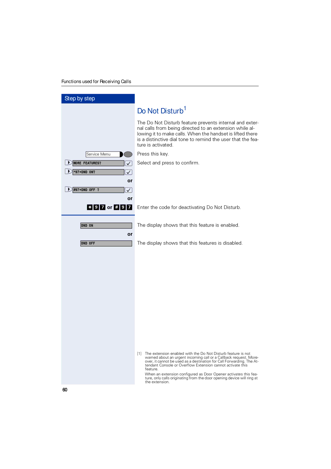 Siemens 1190 user manual Do Not Disturb1 