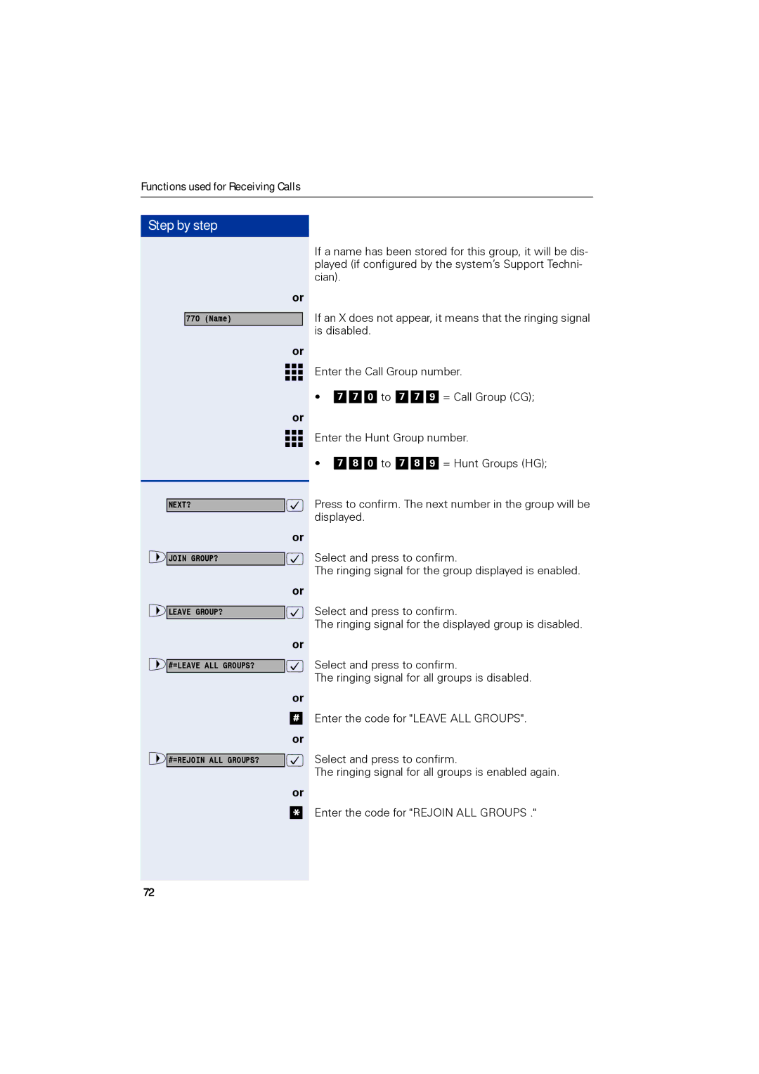 Siemens 1190 user manual Join GROUP? 