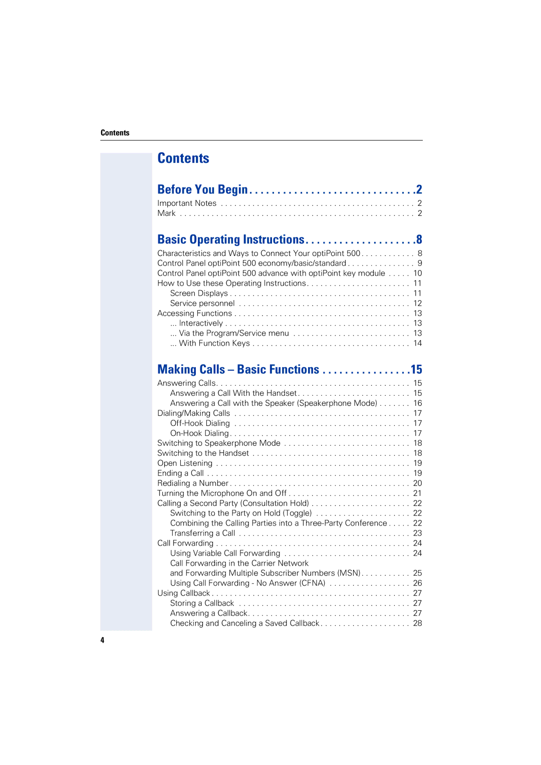 Siemens 1200 manual Contents 