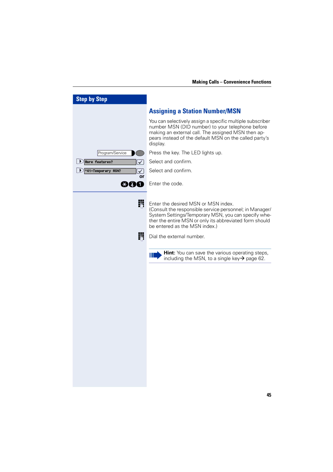 Siemens 1200 manual Assigning a Station Number/MSN 